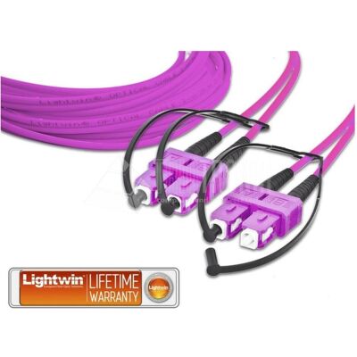 Wirewin Câble patch fibre optique duplex haute qualité Lightwin, MM OM4, SC - SC (3 m), Câble réseau Wirewin Câble patch fibre optique duplex haute qualité Lightwin, MM OM4, SC - SC (3 m), Câble réseau