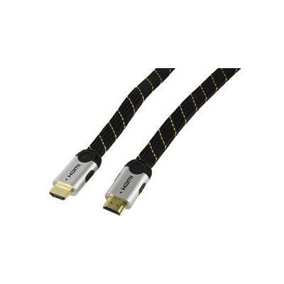 Valueline Câble HDMI plat de 2,5 m / Câble HDMI / HDMI 1.3 / connecteurs plaqués or / tresse en nylon (2.50 m), Câble vidéo, Noir Valueline Câble HDMI plat de 2,5 m / Câble HDMI / HDMI 1.3 / connecteurs plaqués or / tresse en nylon (2.50 m), Câble vidéo, Noir