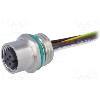 Harting Connecteur : prise M12, 5 broches femelles, câbles droits de 0,5 m, Câble + prise électronique Harting Connecteur : prise M12, 5 broches femelles, câbles droits de 0,5 m, Câble + prise électronique
