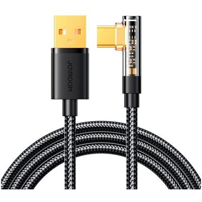 Câble USB-C coudé Joyroom - Chargement rapide 3A, 1.2m Câble USB-C coudé Joyroom - Chargement rapide 3A, 1.2m