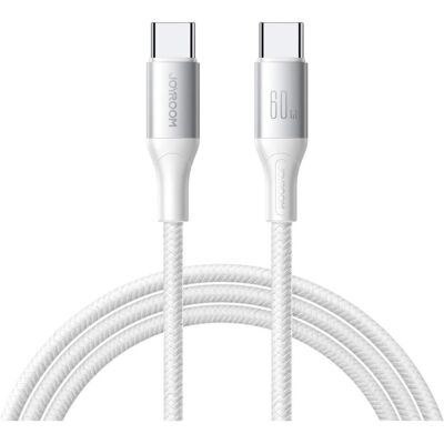 Joyroom Flash Series Fast Charging USB-C to USB-C Cable 60W, 2m - White (2 m, USB 3.2 Gen 1, 60 W), Câble USB Joyroom Flash Series Fast Charging USB-C to USB-C Cable 60W, 2m - White (2 m, USB 3.2 Gen 1, 60 W), Câble USB