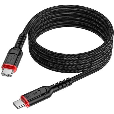 Hoco Cable Cable USB C to USB C PD QC 3A 60W 1 m X59 black (1 m, 60 W), Câble USB Hoco Cable Cable USB C to USB C PD QC 3A 60W 1 m X59 black (1 m, 60 W), Câble USB