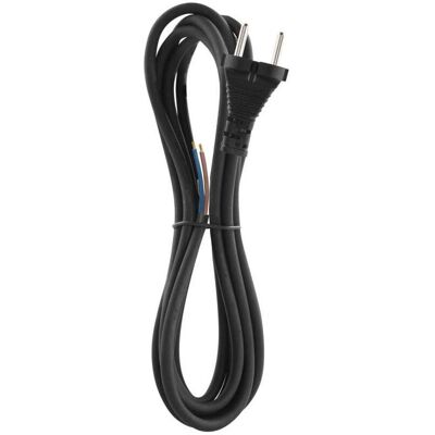 Emos Cordon flexo caoutchouc/néoprène 2×1mm2, 3m, noir (3 m), Câble d'alimentation, Noir Emos Cordon flexo caoutchouc/néoprène 2×1mm2, 3m, noir (3 m), Câble d'alimentation, Noir