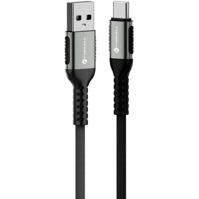 Forcell Cable F-ENERGY C256 cable USB A to Type C QC4.0 3A 66W Cafule 0,25 m black (0.25 m, 66 W), Câble USB Forcell Cable F-ENERGY C256 cable USB A to Type C QC4.0 3A 66W Cafule 0,25 m black (0.25 m, 66 W), Câble USB