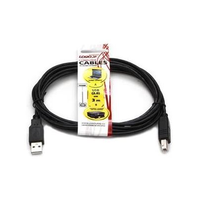 Logo Câble USB A - USB B 3 m Gris (10219) (3 m, USB 2.0), Câble USB Logo Câble USB A - USB B 3 m Gris (10219) (3 m, USB 2.0), Câble USB