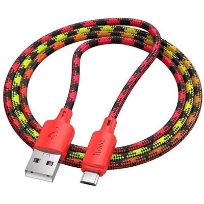 Hoco Cable Cable USB A to Micro USB 2,4A 1 m gradient red (1 m, USB 2.0), Câble USB Hoco Cable Cable USB A to Micro USB 2,4A 1 m gradient red (1 m, USB 2.0), Câble USB