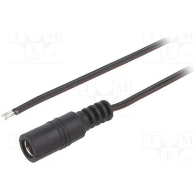 BQ Cable Câble 2 x 0,35 mm², prise DC 5,5/2,1 droite, noire, 1,5 m (1.50 m), Câble d'alimentation, Noir BQ Cable Câble 2 x 0,35 mm², prise DC 5,5/2,1 droite, noire, 1,5 m (1.50 m), Câble d'alimentation, Noir