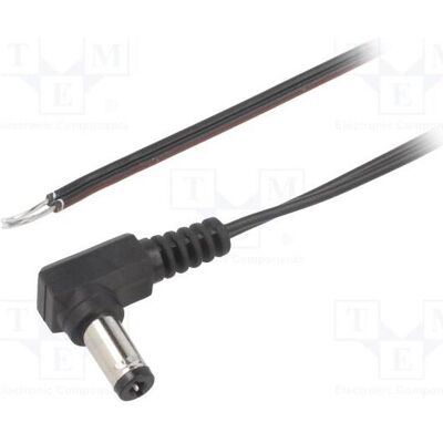 BQ Cable Câble 2 x 0,35 mm², connecteur DC 5,5/2,1 coudé, noir, 1,5 m (1.50 m), Câble d'alimentation, Noir BQ Cable Câble 2 x 0,35 mm², connecteur DC 5,5/2,1 coudé, noir, 1,5 m (1.50 m), Câble d'alimentation, Noir