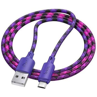 Hoco Cable Cable USB A to Micro USB 2,4A 1 m X116 gradient purple (1 m, USB 2.0), Câble USB Hoco Cable Cable USB A to Micro USB 2,4A 1 m X116 gradient purple (1 m, USB 2.0), Câble USB