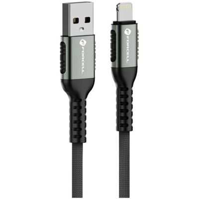 Forcell Cable F-ENERGY C257 cable USB A to Lightning 2,4A 12W Cafule 0,5 m black (0.50 m, 12 W), Câble USB Forcell Cable F-ENERGY C257 cable USB A to Lightning 2,4A 12W Cafule 0,5 m black (0.50 m, 12 W), Câble USB