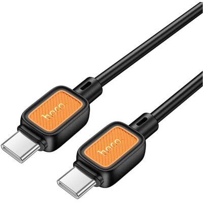 Hoco Cable cable Type C to Type C 3A 60W X108 1 m black (1 m, USB 3.2 Gen 1, 60 W), Câble USB Hoco Cable cable Type C to Type C 3A 60W X108 1 m black (1 m, USB 3.2 Gen 1, 60 W), Câble USB