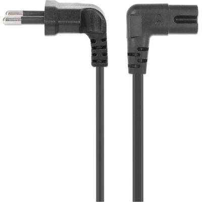 Manhattan Stromkabel C7 auf EU CEE 7/16 mit Winkelsteckern, 3 m (3 m), Câble d'alimentation, Noir Manhattan Stromkabel C7 auf EU CEE 7/16 mit Winkelsteckern, 3 m (3 m), Câble d'alimentation, Noir