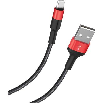 Hoco - Data Cable Xpress charge (X26) - USB-A to USB Type-C, 10W, 2A, 1.0m - Black / Red (1 m, USB 2.0, 10 W), Câble USB Hoco - Data Cable Xpress charge (X26) - USB-A to USB Type-C, 10W, 2A, 1.0m - Black / Red (1 m, USB 2.0, 10 W), Câble USB