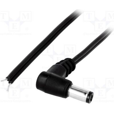 BQ Cable Câble 2 x 0,5 mm², fiche DC 5,5/2,1 coudée, noire, 0,2 m (0.20 m), Câble d'alimentation, Noir BQ Cable Câble 2 x 0,5 mm², fiche DC 5,5/2,1 coudée, noire, 0,2 m (0.20 m), Câble d'alimentation, Noir