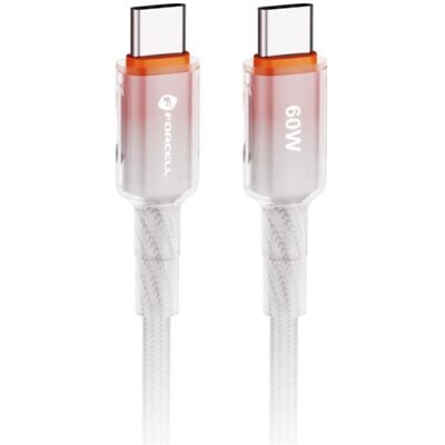 Forcell Cable F-ENERGY C354 cable Type C to Type C QC4.0 PD 3A 60W Gradient 1 m white (1 m, USB 2.0, 60 W), Câble USB Forcell Cable F-ENERGY C354 cable Type C to Type C QC4.0 PD 3A 60W Gradient 1 m white (1 m, USB 2.0, 60 W), Câble USB