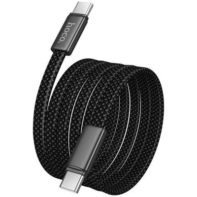 Hoco Cable Flat Cable USB C to USB C 3A 60W 1 m X125 black (1 m, 60 W), Câble USB Hoco Cable Flat Cable USB C to USB C 3A 60W 1 m X125 black (1 m, 60 W), Câble USB