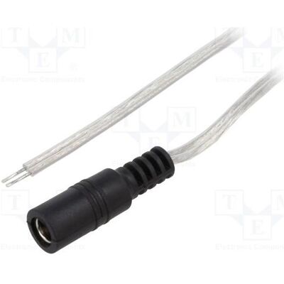 BQ Cable Câble 2 x 0,5 mm², prise DC 5,5/2,1 droite transparente (3 m), Câble d'alimentation, Transparent BQ Cable Câble 2 x 0,5 mm², prise DC 5,5/2,1 droite transparente (3 m), Câble d'alimentation, Transparent