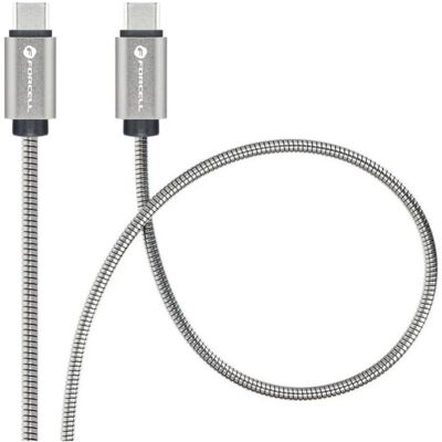 Forcell Cable F-ENERGY Metal C237 cable Type C to Type C PD QC4.0 3A 60W 2 m silver (2 m, 60 W), Câble USB Forcell Cable F-ENERGY Metal C237 cable Type C to Type C PD QC4.0 3A 60W 2 m silver (2 m, 60 W), Câble USB