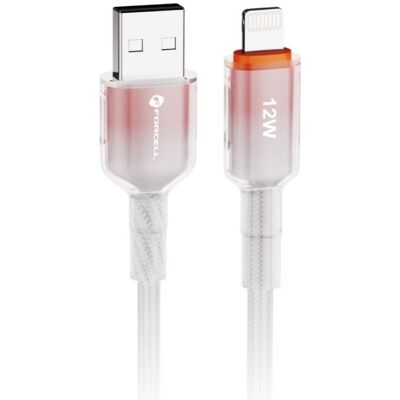 Forcell Cable F-ENERGY C353 cable USB A to Lightning 2,4A 12W Gradient 1 m white (1 m, USB 2.0, 12 W), Câble USB Forcell Cable F-ENERGY C353 cable USB A to Lightning 2,4A 12W Gradient 1 m white (1 m, USB 2.0, 12 W), Câble USB