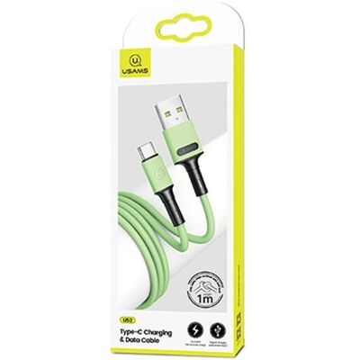 Usams Câble U52 USB-C 2A Fast Charge 1m zielony/green SJ436USB02 (US-SJ436) (1 m, USB 3.2 Gen 1), Câble USB Usams Câble U52 USB-C 2A Fast Charge 1m zielony/green SJ436USB02 (US-SJ436) (1 m, USB 3.2 Gen 1), Câble USB