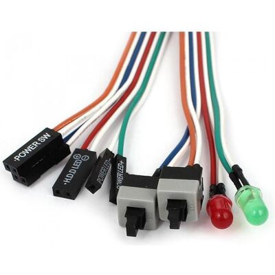 PowerGuard Mainboard Power & Reset Switch mit HDD Power LED, Câble interne (PC) PowerGuard Mainboard Power & Reset Switch mit HDD Power LED, Câble interne (PC)
