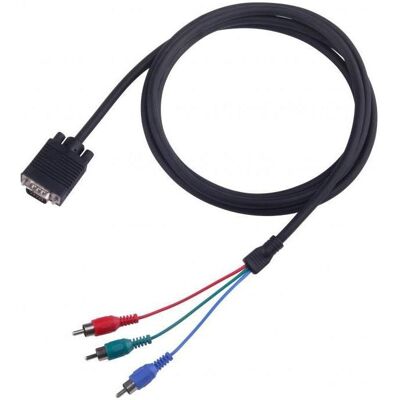 Sbox VGA-3XRCA M/M 2M VGA-1022 (2 m), Câble vidéo, Noir Sbox VGA-3XRCA M/M 2M VGA-1022 (2 m), Câble vidéo, Noir
