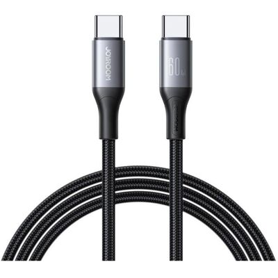 Joyroom Flash Series Fast Charging USB-C to USB-C Cable 60W, 2m - Black (2 m, USB 3.2 Gen 1, 60 W), Câble USB Joyroom Flash Series Fast Charging USB-C to USB-C Cable 60W, 2m - Black (2 m, USB 3.2 Gen 1, 60 W), Câble USB