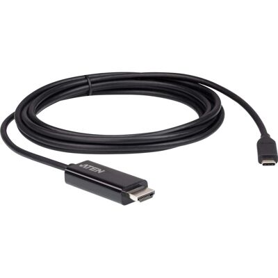 Aten USB C – HDMI (2.70 m), Câble vidéo, Noir Aten USB C – HDMI (2.70 m), Câble vidéo, Noir