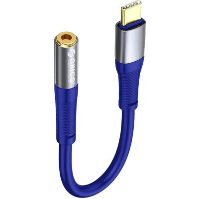 Orico Câble audio AXC-02 USB-C vers prise jack 3,5 mm, 20 cm - bleu (0.20 m, Câble AUX), Câble audio Orico Câble audio AXC-02 USB-C vers prise jack 3,5 mm, 20 cm - bleu (0.20 m, Câble AUX), Câble audio