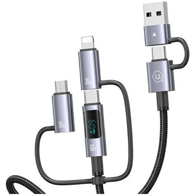 Usams Câble 60W 6w1 Digital Display Data Cable Sufeng Seria 1,2M (SJ736) (2 m, USB 3.2 Gen 1, 60 W), Câble USB Usams Câble 60W 6w1 Digital Display Data Cable Sufeng Seria 1,2M (SJ736) (2 m, USB 3.2 Gen 1, 60 W), Câble USB