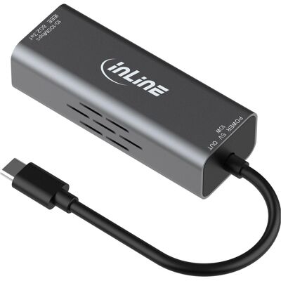 InLine USB-C zu RJ45 PoE-Adapter mit Überspannungsschutz (USB-C, RJ45 (1x)), Adaptateur réseau, Gris InLine USB-C zu RJ45 PoE-Adapter mit Überspannungsschutz (USB-C, RJ45 (1x)), Adaptateur réseau, Gris