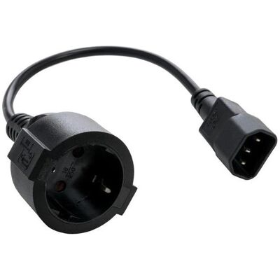 C-Tech adaptateur d'alimentation C14 (M) -> schuko (F), 15 cm (0.15 m), Câble d'alimentation, Noir C-Tech adaptateur d'alimentation C14 (M) -> schuko (F), 15 cm (0.15 m), Câble d'alimentation, Noir