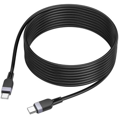Hoco Cable X109 Energy 60W silicone charging data cable C to C(L=2M) Black (2 m, USB 3.2 Gen 2, 60 W), Câble USB Hoco Cable X109 Energy 60W silicone charging data cable C to C(L=2M) Black (2 m, USB 3.2 Gen 2, 60 W), Câble USB