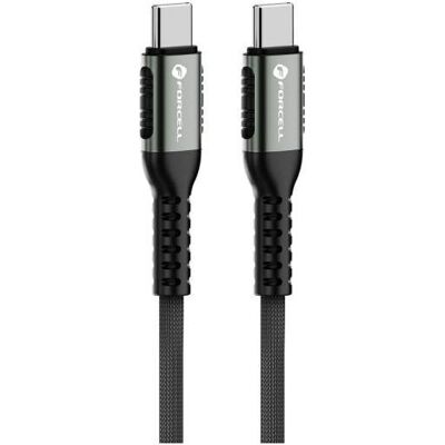 Forcell Cable F-ENERGY C263 cable Type C to Type C QC4.0 PD 5A 240W Cafule 3 m black (3 m, 240 W), Câble USB Forcell Cable F-ENERGY C263 cable Type C to Type C QC4.0 PD 5A 240W Cafule 3 m black (3 m, 240 W), Câble USB