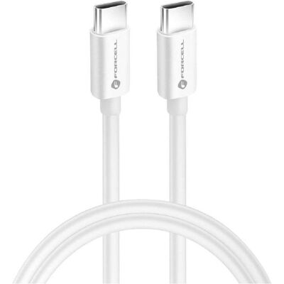Forcell Cable F-ENERGY C339 cable Type C to Type C PD QC4.0 5A 100W 1 m white (1 m, USB 3.2 Gen 2, 100 W), Câble USB Forcell Cable F-ENERGY C339 cable Type C to Type C PD QC4.0 5A 100W 1 m white (1 m, USB 3.2 Gen 2, 100 W), Câble USB
