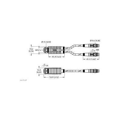 Turck Distributeur double (1.50 m), Câble d'alimentation, Noir Turck Distributeur double (1.50 m), Câble d'alimentation, Noir
