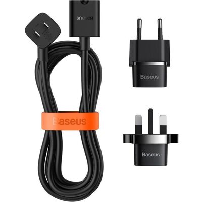 Baseus Câble / rallonge PowerCombo avec mini barrette d'alimentation 1m noir (adaptateur d'alimentation EU (1 m), Câble d'alimentation, Noir Baseus Câble / rallonge PowerCombo avec mini barrette d'alimentation 1m noir (adaptateur d'alimentation EU (1 m), Câble d'alimentation, Noir