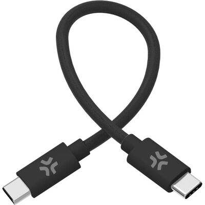 Câble USB-C Celly en Coton - 60W PD - 30cm - Noir Câble USB-C Celly en Coton - 60W PD - 30cm - Noir