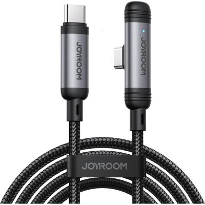 Joyroom USB-C to USB-C Angled Fast Charging Cable 60W, 1.2m - Black (1.20 m, USB 3.2 Gen 1, 60 W), Câble USB Joyroom USB-C to USB-C Angled Fast Charging Cable 60W, 1.2m - Black (1.20 m, USB 3.2 Gen 1, 60 W), Câble USB