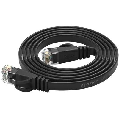 Orico Câble réseau Ethernet PUG-C6B CAT6 1 000 Mbps RJ45 pour Internet et LAN, plat, 8 m - noir (UTP, CAT6, 8 m), Câble réseau Orico Câble réseau Ethernet PUG-C6B CAT6 1 000 Mbps RJ45 pour Internet et LAN, plat, 8 m - noir (UTP, CAT6, 8 m), Câble réseau