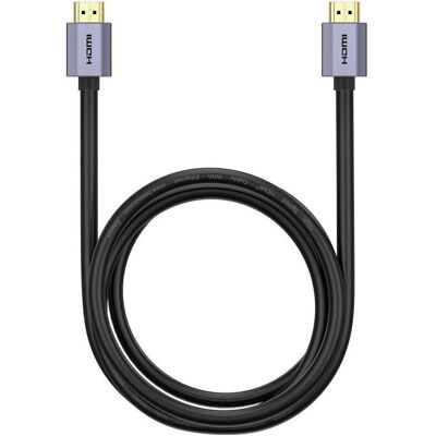 Baseus Haute Définition HDMI 2.0 4K 60 Hz 2m Black Cable (WKGQ020201) (2 m), Câble vidéo, Noir, Gris Baseus Haute Définition HDMI 2.0 4K 60 Hz 2m Black Cable (WKGQ020201) (2 m), Câble vidéo, Noir, Gris