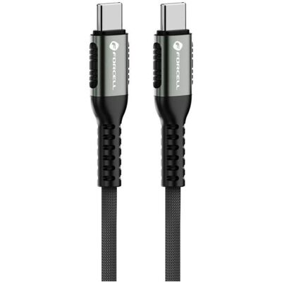 Forcell Cable F-ENERGY C260 cable Type C to Type C QC4.0 PD 5A 100W Cafule 1,2 m black (1.20 m, 100 W), Câble USB Forcell Cable F-ENERGY C260 cable Type C to Type C QC4.0 PD 5A 100W Cafule 1,2 m black (1.20 m, 100 W), Câble USB
