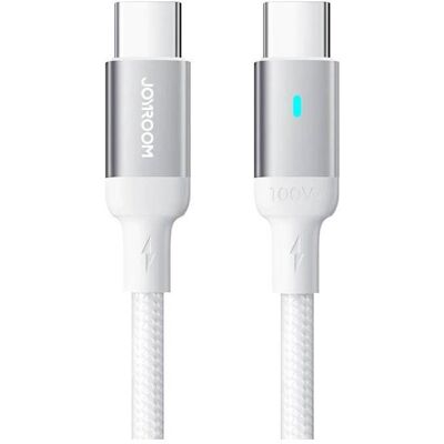 Joyroom S-CC100A10 Série Extraordinaire 100W Type-C vers Type-C Fast Charging Data Cable 1.2m-White (1.20 m, 100 W), Câble USB Joyroom S-CC100A10 Série Extraordinaire 100W Type-C vers Type-C Fast Charging Data Cable 1.2m-White (1.20 m, 100 W), Câble USB