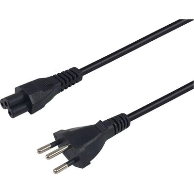 Equip Stromkabel T12 ->C5 Bu/St schwarz 1.80m PVC (1.80 m), Câble d'alimentation, Noir Equip Stromkabel T12 ->C5 Bu/St schwarz 1.80m PVC (1.80 m), Câble d'alimentation, Noir
