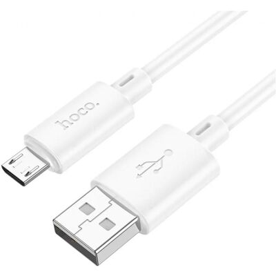 Hoco Cable Cable USB A to Micro USB 2,4A 2 m X88 white (2 m, USB 2.0), Câble USB Hoco Cable Cable USB A to Micro USB 2,4A 2 m X88 white (2 m, USB 2.0), Câble USB