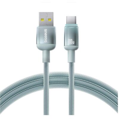 Baseus Câble USB-A vers USB-C Discolor, 100W, 5A, 1m, Bleu Vert (1 m, 100 W), Câble USB Baseus Câble USB-A vers USB-C Discolor, 100W, 5A, 1m, Bleu Vert (1 m, 100 W), Câble USB