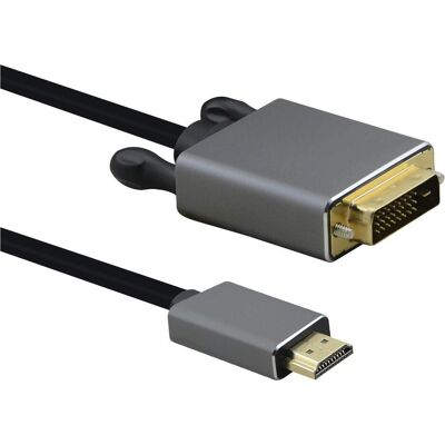 Helos Câble de connexion, HDMI mâle/DVI mâle, PREMIUM 4K, 2,0m, noir HDMI 1.4 pc / DVI-D single link (2 m), Câble vidéo, Noir Helos Câble de connexion, HDMI mâle/DVI mâle, PREMIUM 4K, 2,0m, noir HDMI 1.4 pc / DVI-D single link (2 m), Câble vidéo, Noir