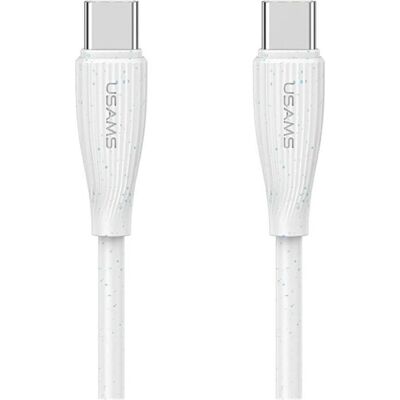 Usams Kabel Green Series SJ716 60W USB-C do USB-C 1m biały (1 m, 60 W), Câble USB Usams Kabel Green Series SJ716 60W USB-C do USB-C 1m biały (1 m, 60 W), Câble USB