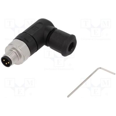 Harting Connecteur : M8 mâle, broches : 3, 4 A, 60 V, IP67, coudé à 90° pour câble, Câble + prise électronique, Multicolore Harting Connecteur : M8 mâle, broches : 3, 4 A, 60 V, IP67, coudé à 90° pour câble, Câble + prise électronique, Multicolore