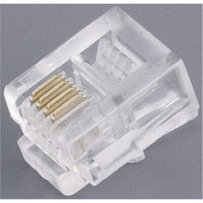 TRU COMPONENTS Connecteur RJ12 Modulaire - Droit 6P6C Transparent TRU COMPONENTS Connecteur RJ12 Modulaire - Droit 6P6C Transparent